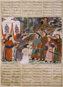 Afrasiyab Killing Naudar, en folio fra Great Mongol Shahnama (King of Book)